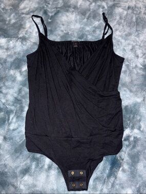 J Crew Black Surplice Bodysuit Tank